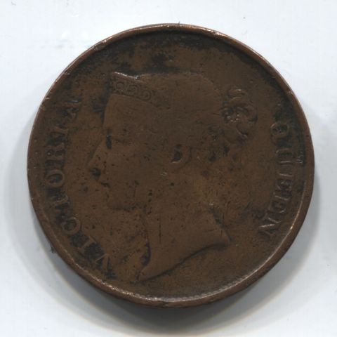 1 цент 1845 Стрейтс Сетлментс