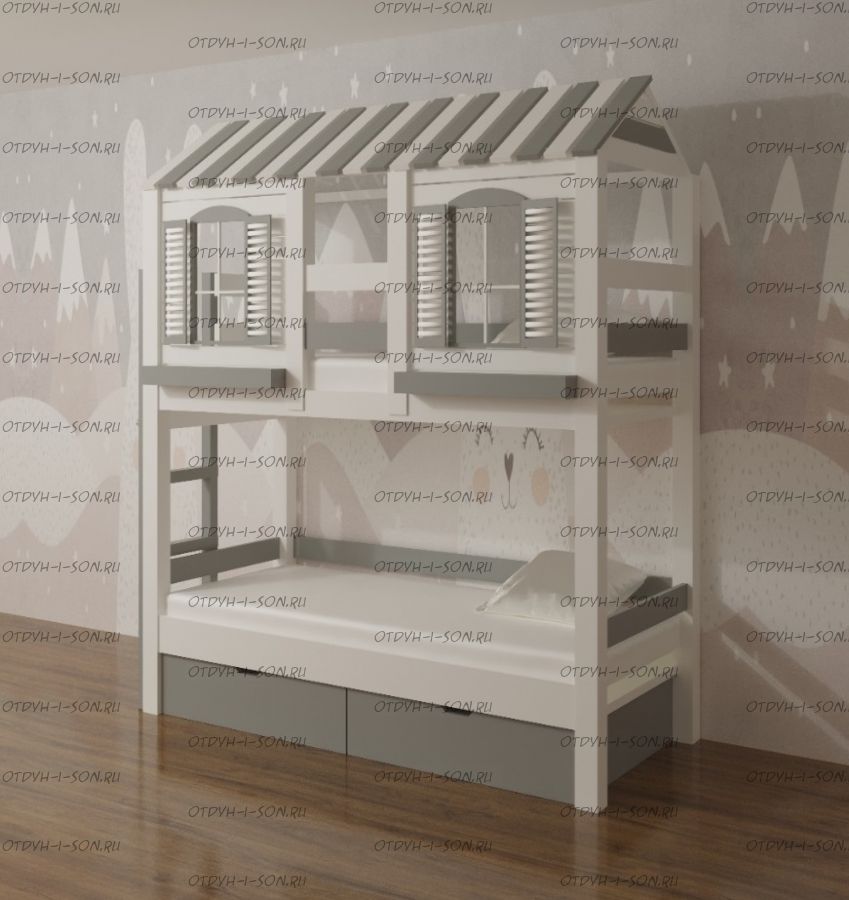 Двухъярусная кровать Домик Felicia №3H