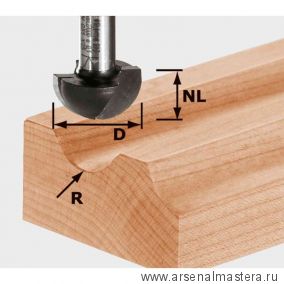 Фреза FESTOOL для изготовления желобка HW S12 D30/20/R15 491104