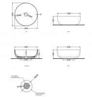 Накладная раковина Cielo Era Small BAERA40 40х40 схема 1