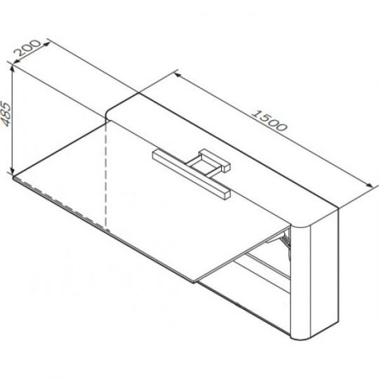 Шкаф зеркальный Am.Pm Awe 150 (Ове) со встроенной подсветкой 150х48,5 схема 1