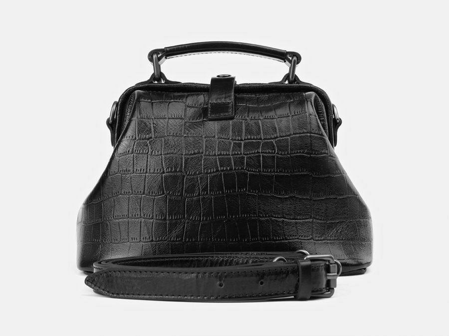 Женская сумка-саквояж из натуральной кожи Alexander-TS "W0013 Black Croco PG"
