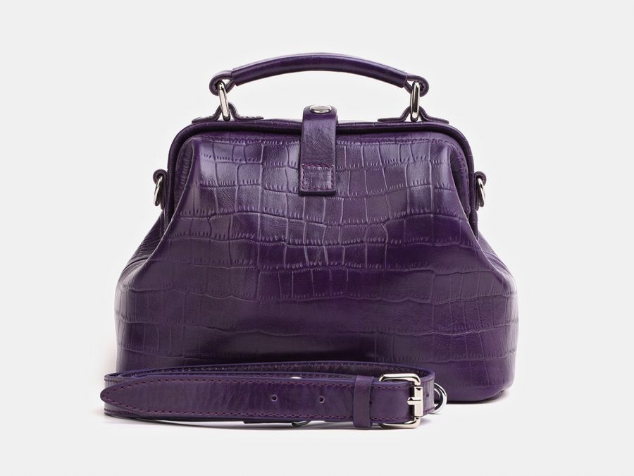 Женская сумка-саквояж из натуральной кожи Alexander-TS "W0013 Violet Croco"