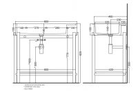 Стальная консоль для раковины Cielo Plinio PNST85 90х48 схема 3