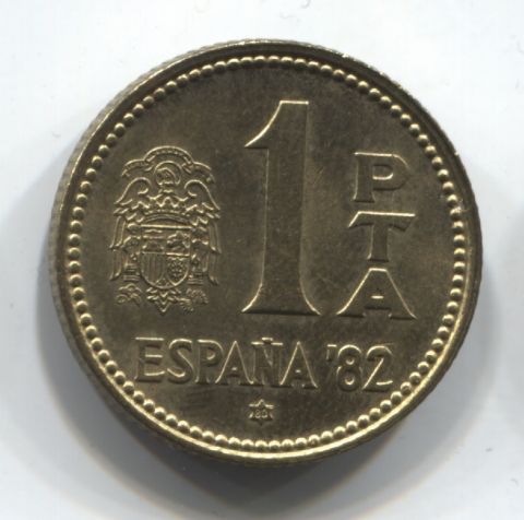 1 песета 1980  Испания UNC Чемпиона мира по футболу 1982