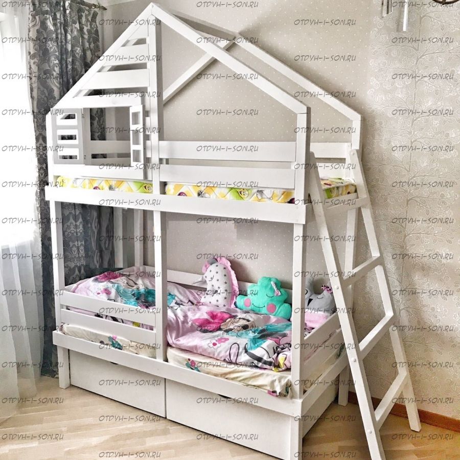 Кровать двухъярусная Домик Roof №1 (двухъярусная кровать домик)