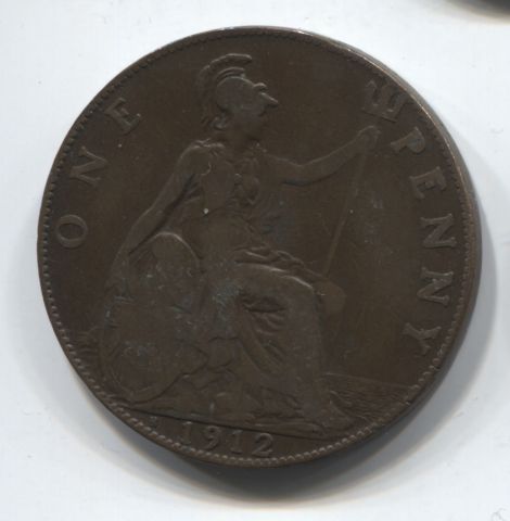 1 пенни 1912 Н Великобритания