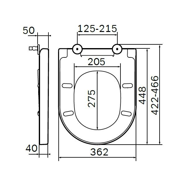 Быстросъемное сидение для унитаза Am.Pm Spirit V2.0 C707855WH (Спирит V2.0) схема 1