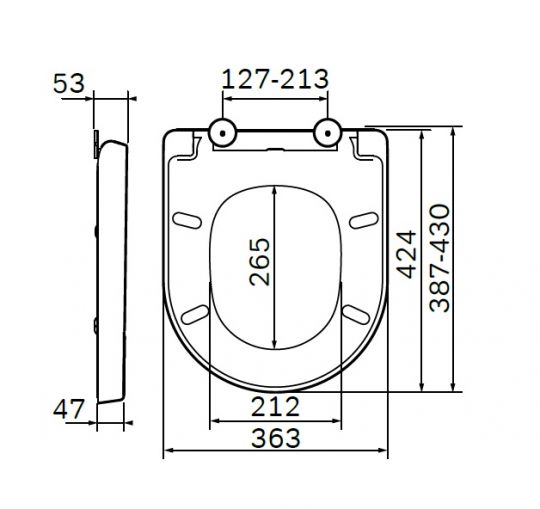 Стульчак для унитаза Am.Pm Spirit V2.0 C707852WH (Спирит V2.0) с микролифтом схема 1