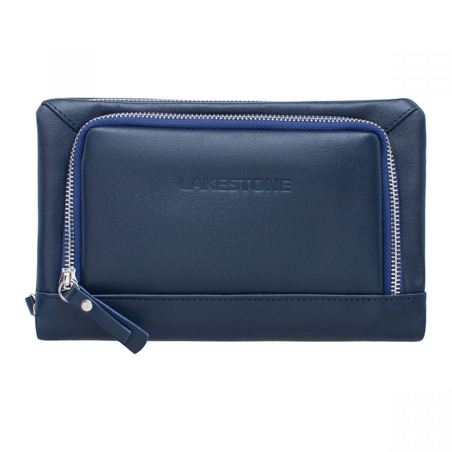 Мужской кожаный клатч Lakestone Barrington Dark Blue