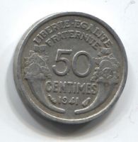 50 сантимов 1941 Франция