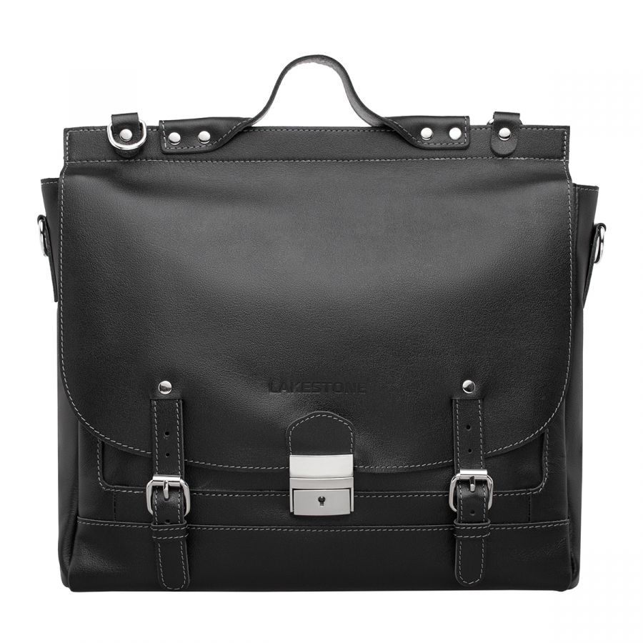 Мужской кожаный портфель-сумка Lakestone Bamfield Black