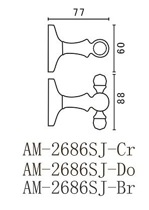 Двойной Крючок Art&Max Antic Crystal AM-2686SJ схема 4