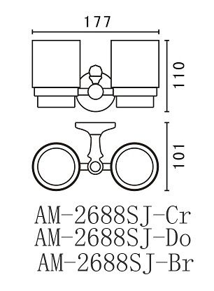 Два стакана Art&Max Antic Crystal AM-2688SJ-Do схема 2