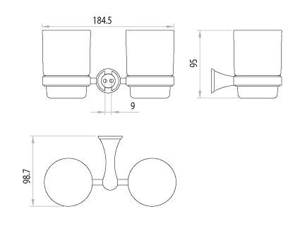 Стакан с держателем Lemark Standard LM2142C схема 2