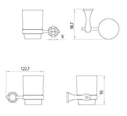 Стакан с держателем Lemark Standard LM2136C схема 2