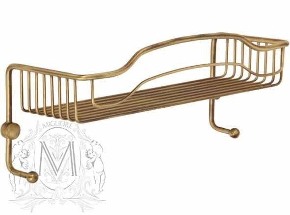 Полочка-решетка с крючками Migliore Complementi ML.COM.BR-50.601.BR - бронза схема 1