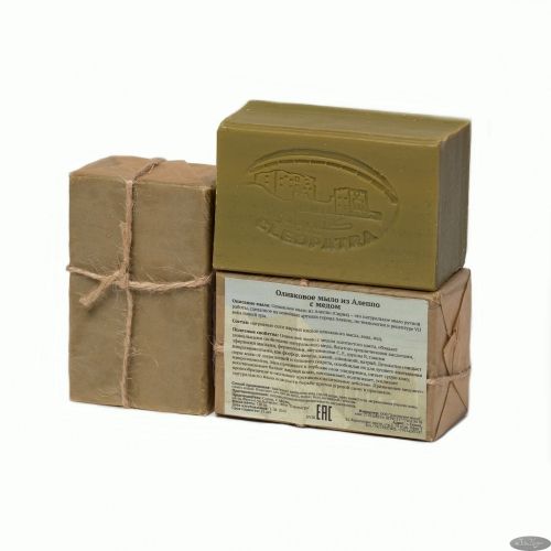 Мыло алеппское оливковое МЁД, 1 шт./~150 гр, ТМ КЛЕОПАТРА