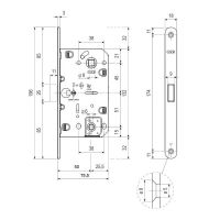 Замок AGB Mediana Polaris WC Black (B06102.50) + ответная планка. схема