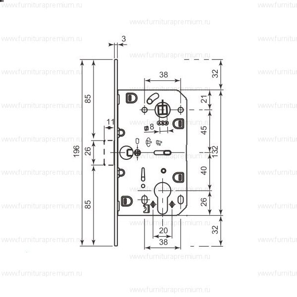 Замок AGB Mediana Polaris YALE Black (B06103.50) + ответная планка