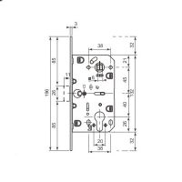 Замок AGB Mediana Polaris YALE Black (B06103.50) + ответная планка. схема