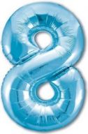 Цифра "8"фольгированная (102/120) Slim Голубой