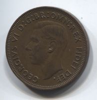 1/2 пенни 1952 Великобритания XF