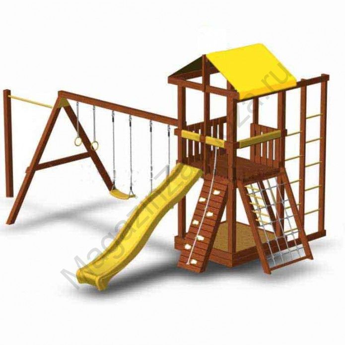 Деревянный игровой городок с качелью