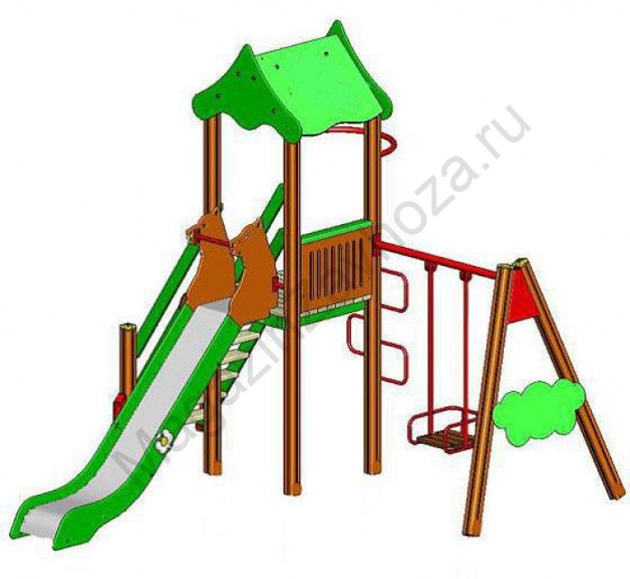 Игровой комплекс с качелью