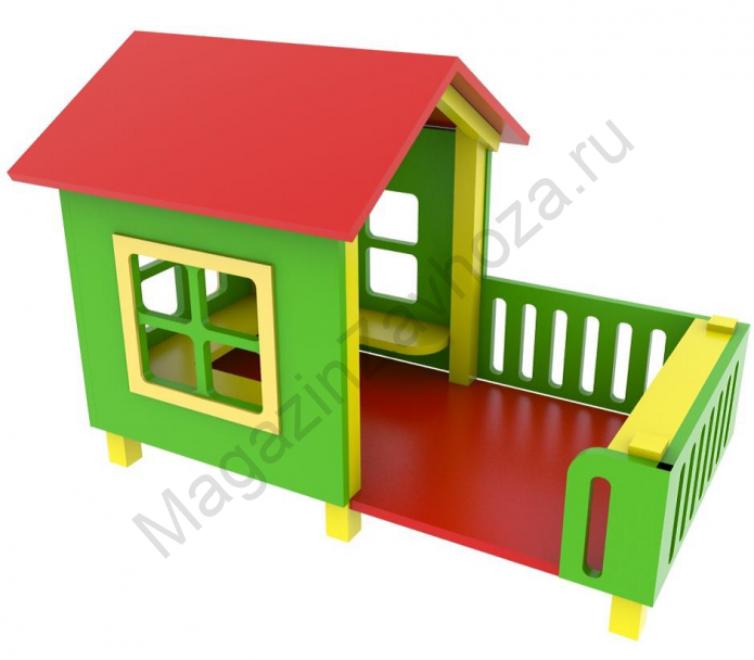 Беседка с балконом зеленый