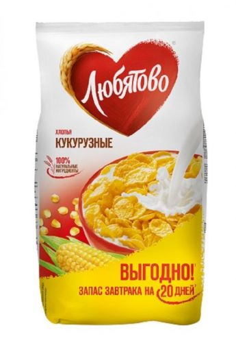 Хлопья Любятово Кукурузные 600г