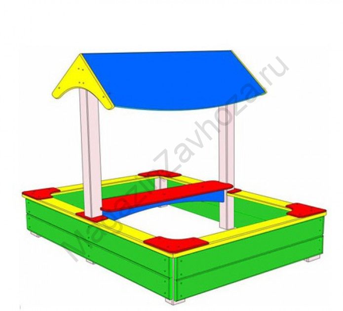 Песочница с навесом с лавочкой
