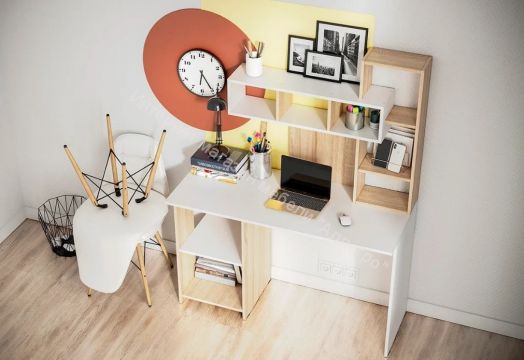 Компьютерный стол "Олимп" Беленый дуб/Венге