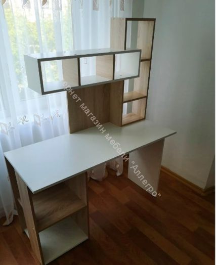 Компьютерный стол "Олимп" Белый/Дуб сонома