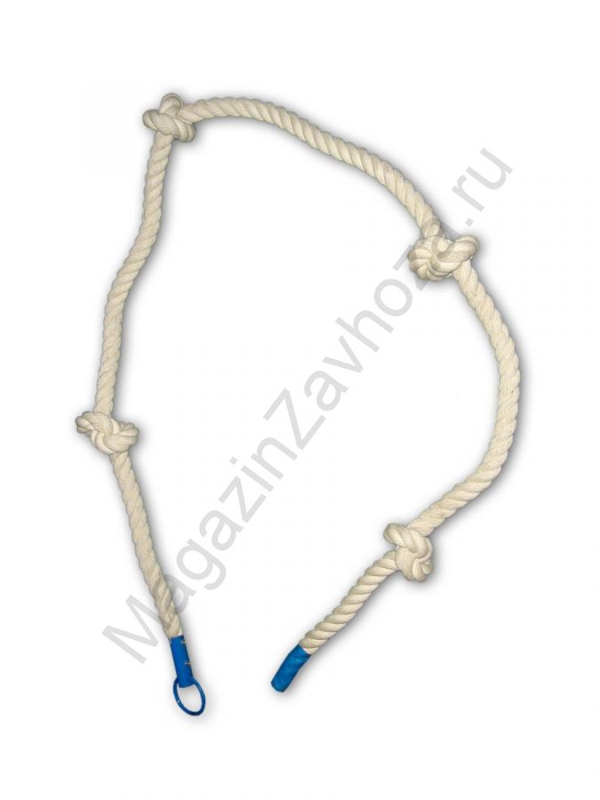 Канат для лазания с узлами х/б  2,3м. диам. 30мм