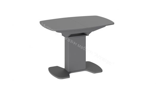 Обеденный стол Портофино 1100x750x750мм Серый/Стекло серое матовое LUX