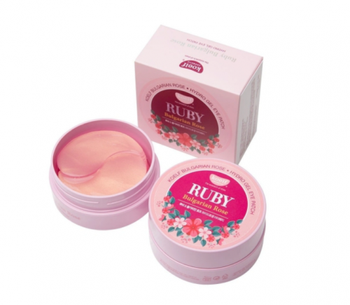 Koelf Гидрогелевые патчи для кожи вокруг глаз с рубиновой пудрой Ruby & Bulgarian Rose Eye Patch, 60 шт
