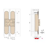 Петля скрытая CEAM 3D 1130S, универсальная. схема