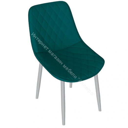 Стул «OSCAR» (Белый муар/Велюр L006 бирюзовый)