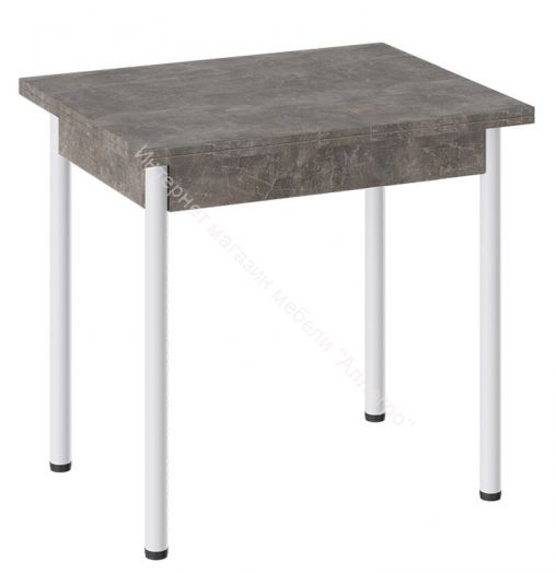 Стол «Родос» Тип 2 с опорой d40 (Белый муар/Ателье темный)