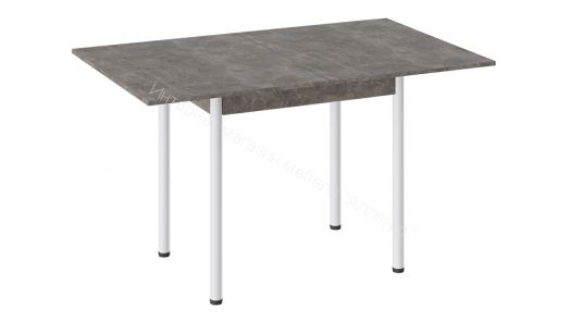 Стол «Родос» Тип 2 с опорой d40 (Белый муар/Ателье темный)