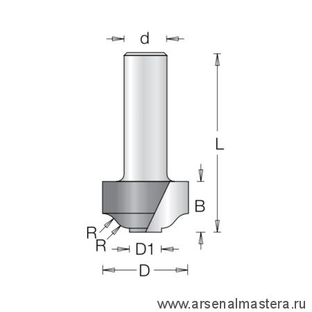 Фреза римский профиль и ступенька врезная DIMAR 30,2 x 15,1 х 53,2 х 12 R5,9 1473109