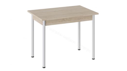 Стол «Родос» Тип 1 с опорой d40 (Белый муар/Дуб Сонома)