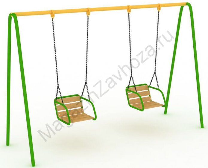 Качели Двойные цельные на цепи