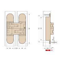 Петля скрытая CEAM 3D 1230S, универсальная. схема