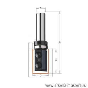 Фреза обгонная верхний подшипник сменные ножи HM Z2 S12 D 19 x 48,3 RH CMT 656.692.11