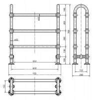 Напольный полотенцесушитель на отопление Cezares Napoli NAPOLI-01 схема 1 Напольный полотенцесушитель на отопление Cezares Napoli NAPOLI-01 схема 1