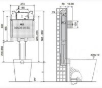 бачок скрытого монтажа OLI 601601, схема