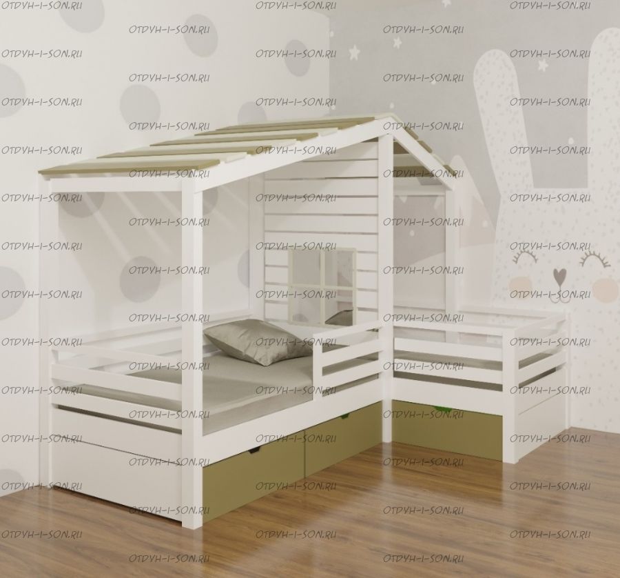 Кровать Домик угловой Fairy Land №5 (для двоих детей)