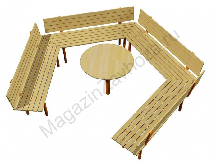 Детский Стол 4 лавочки со спинками